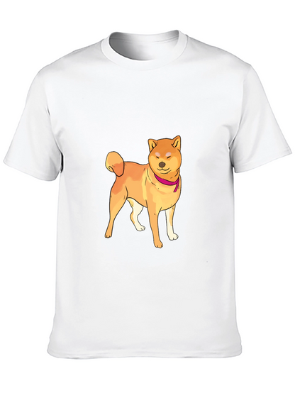 Shiba Inu Graphic Tee - Mens Black Crew Neck