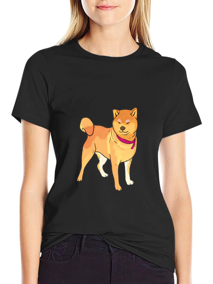 Shiba Inu Graphic Tee - Mens Black Crew Neck