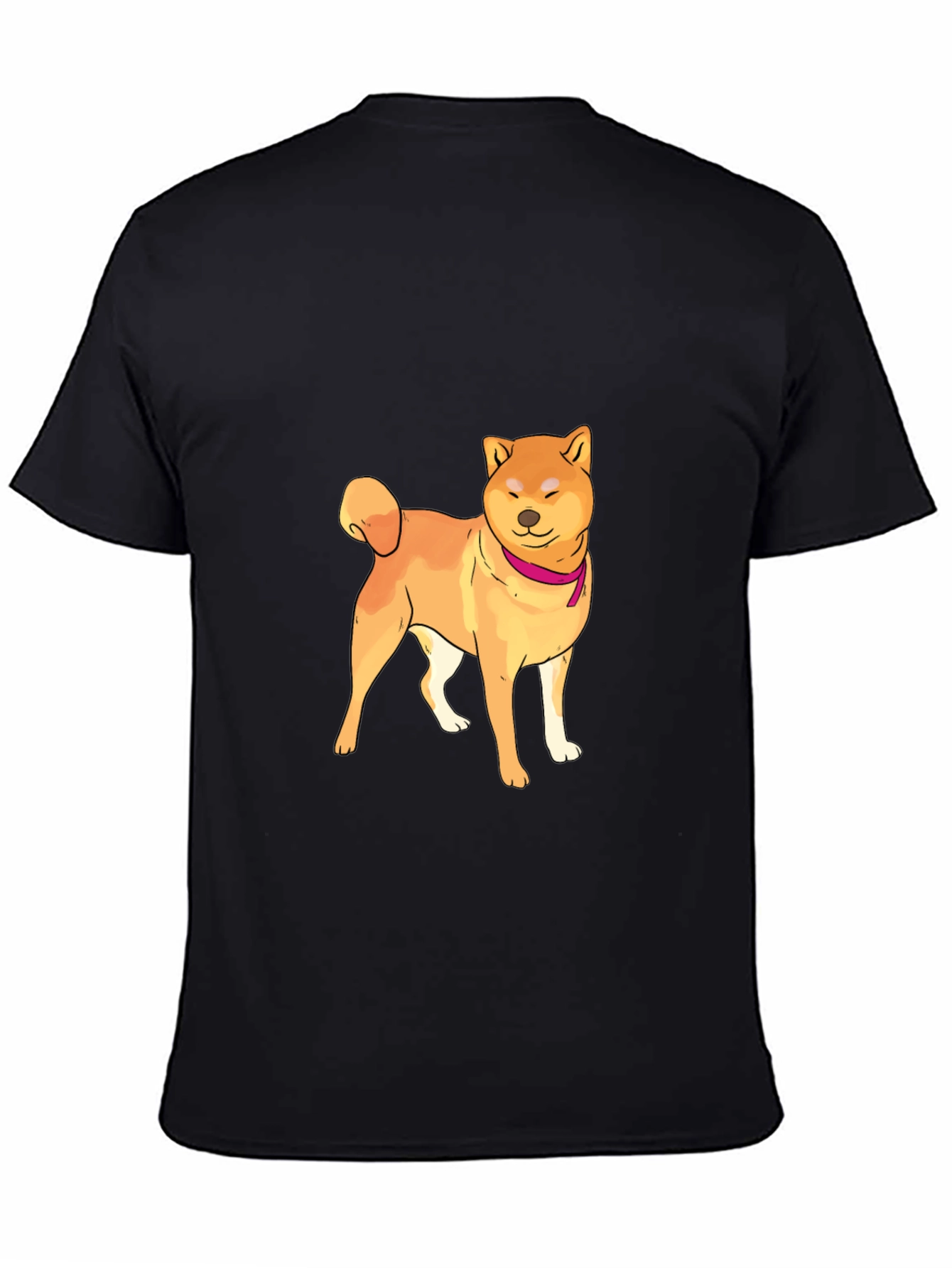 Shiba Inu Graphic Tee - Mens Black Crew Neck