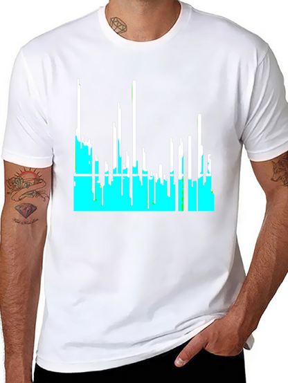 Abstract Cityscape Graphic Tee - Black