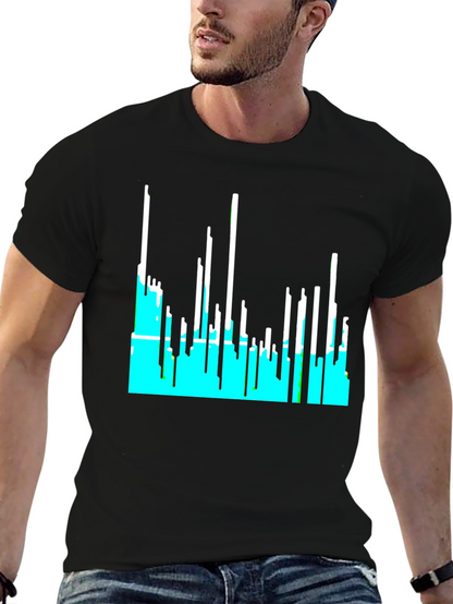 Abstract Cityscape Graphic Tee - Black