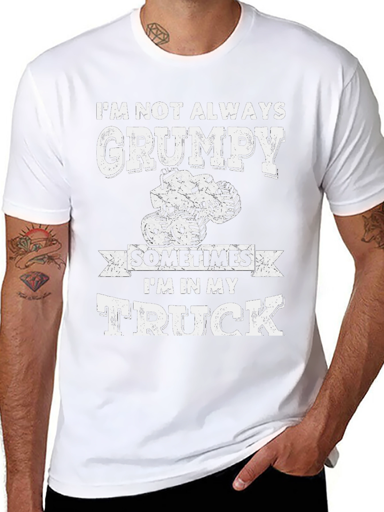 Grumpy Truck Driver T-Shirt - Black Cotton Blend