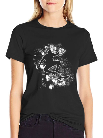 Skateboarding Graphic Black Tee