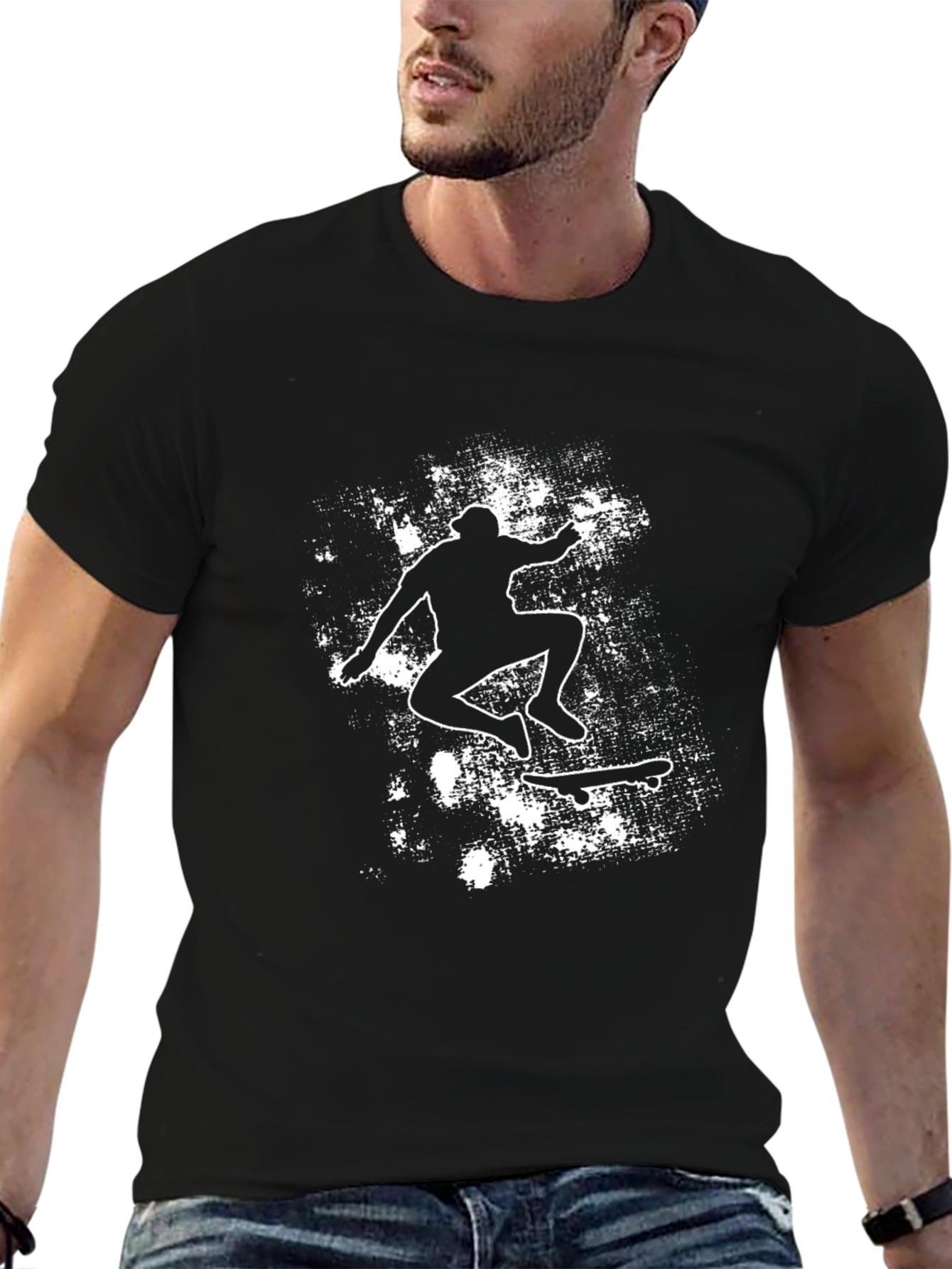 Skateboarding Graphic Black Tee