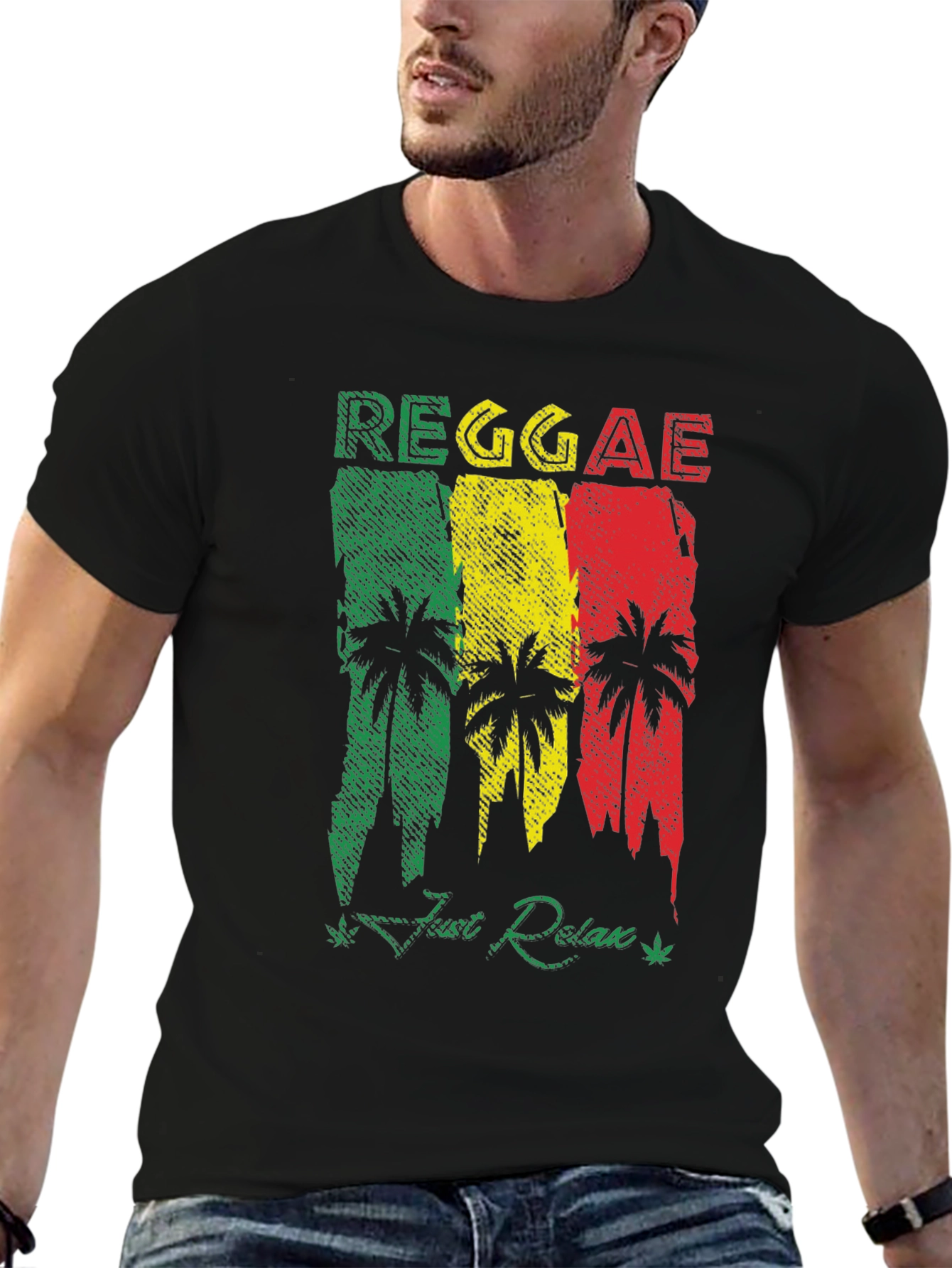 Reggae Palm Tree Graphic T-Shirt - Just Relax!