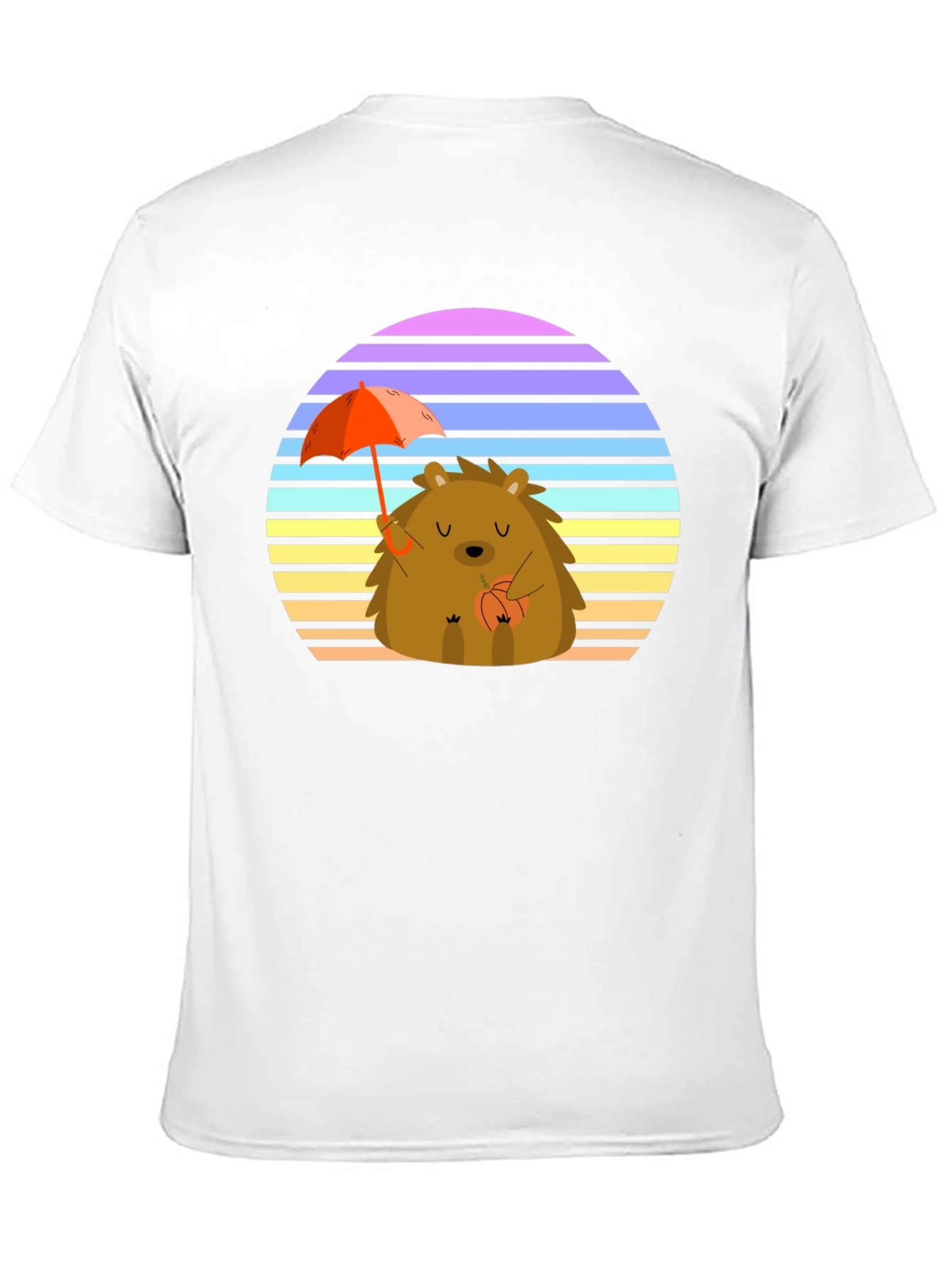 Cute Hedgehog T-Shirt with Retro Sunset Design