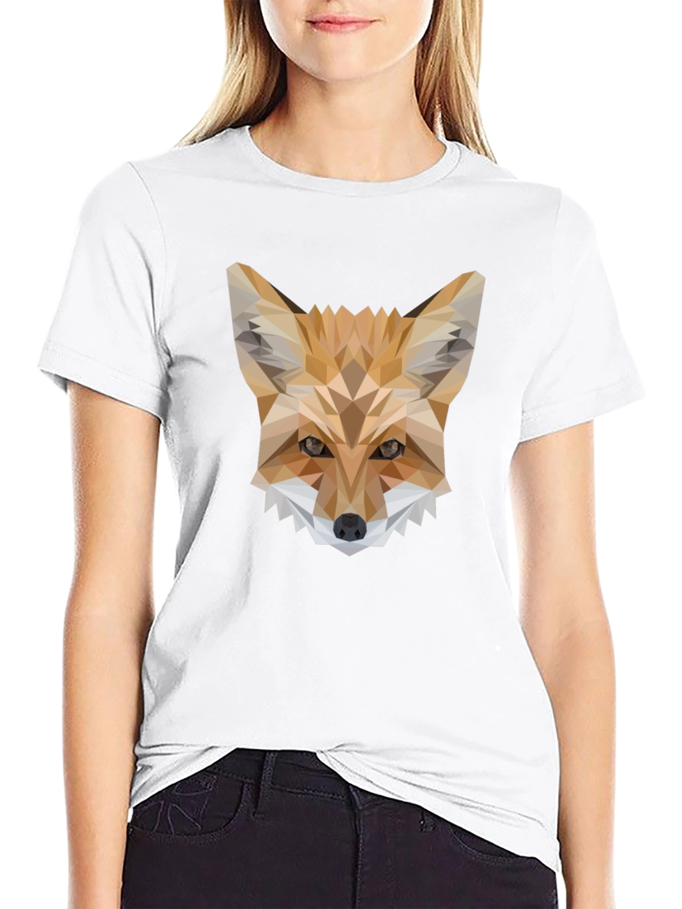 Geometric Fox T-Shirt - Modern Animal Print Tee