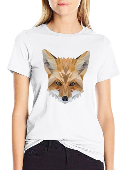 Geometric Fox T-Shirt - Modern Animal Print Tee