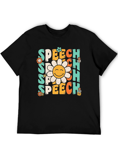 Speech Therapy T-Shirt - Retro Flower Design