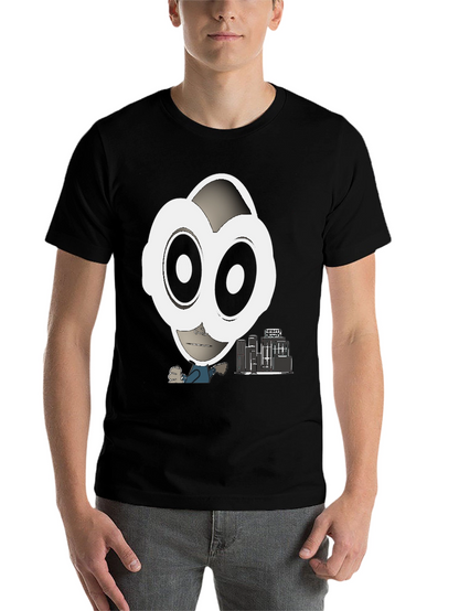 Abstract Character Graphic Tee - Black
