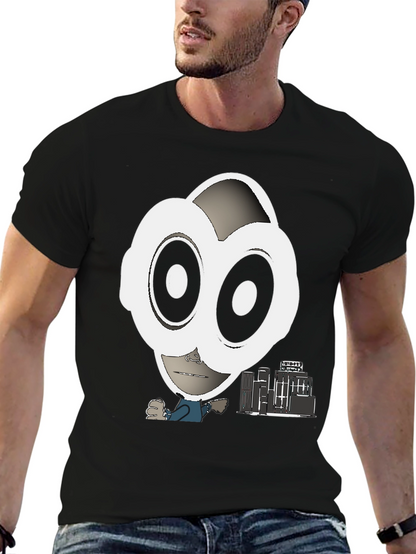 Abstract Character Graphic Tee - Black