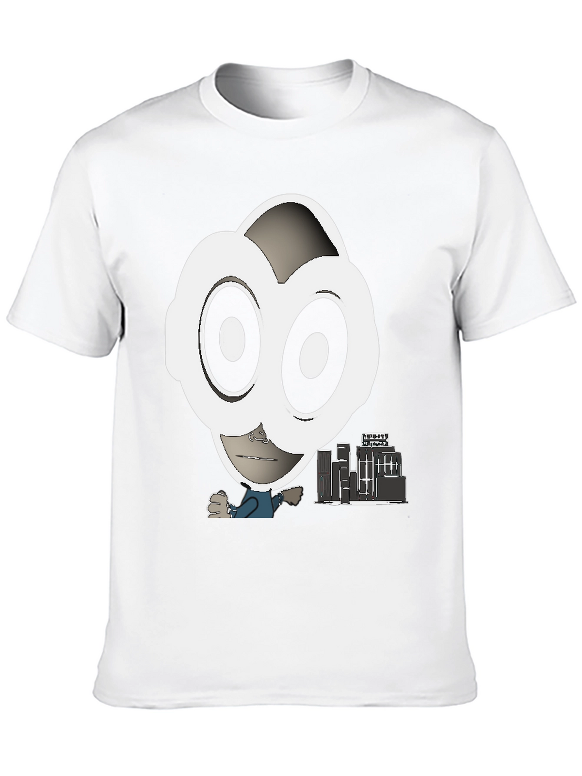 Abstract Character Graphic Tee - Black