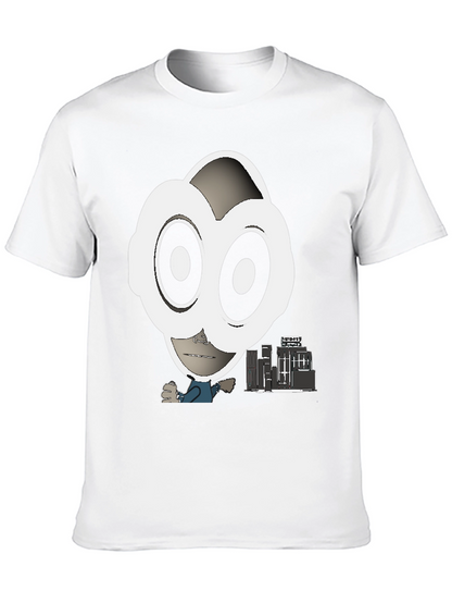 Abstract Character Graphic Tee - Black