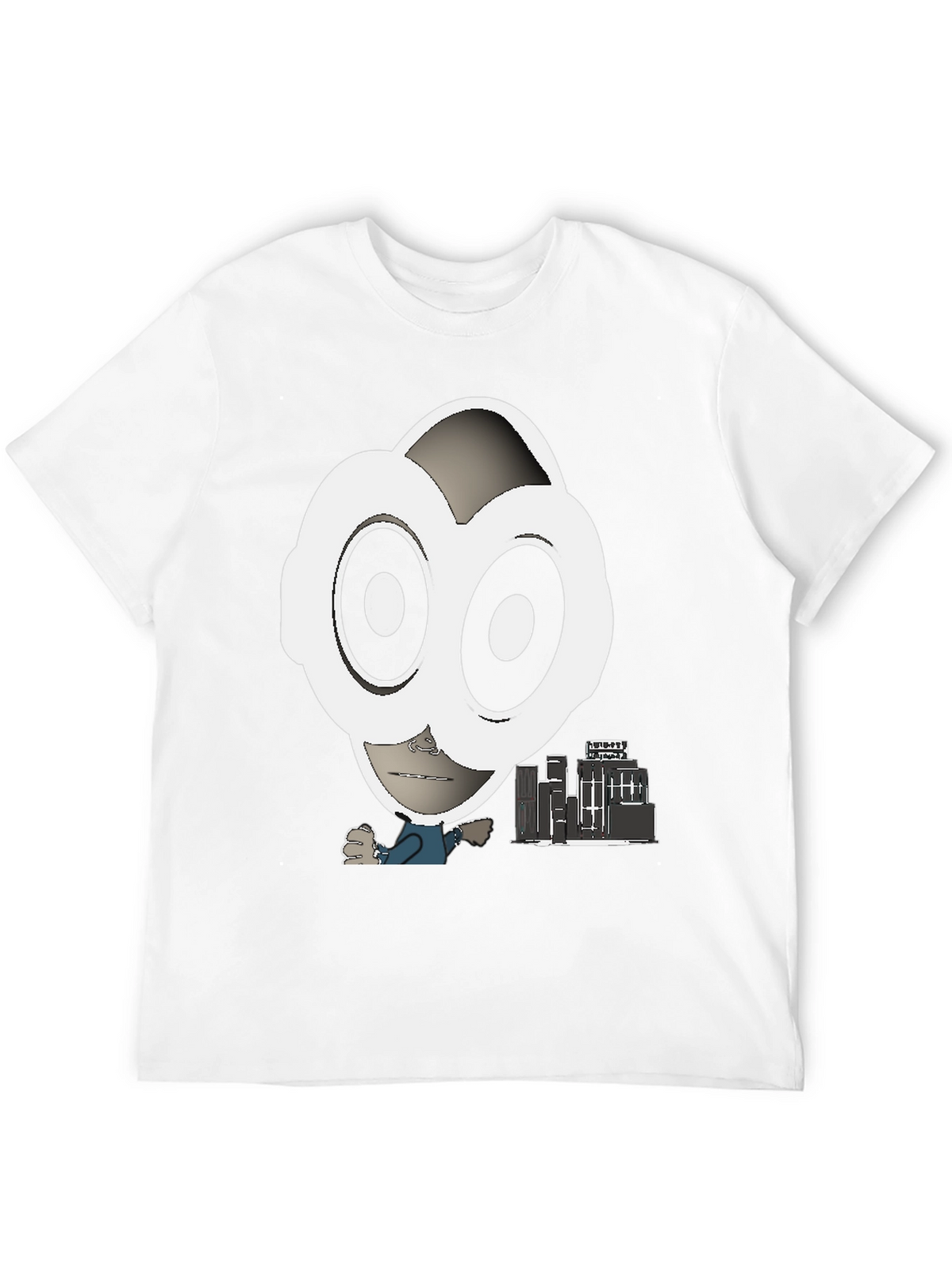 Abstract Character Graphic Tee - Black
