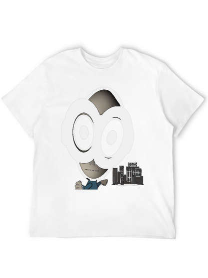 Abstract Character Graphic Tee - Black