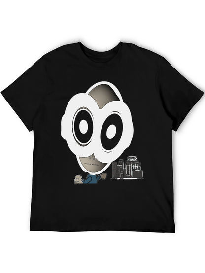 Abstract Character Graphic Tee - Black