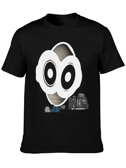 Abstract Character Graphic Tee - Black