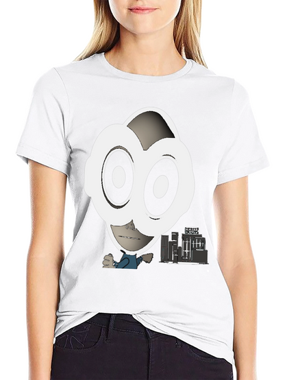 Abstract Character Graphic Tee - Black