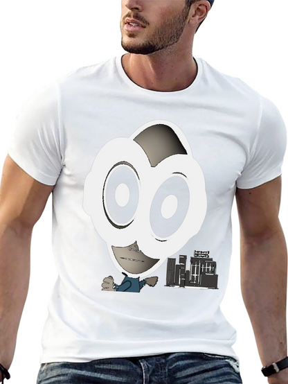 Abstract Character Graphic Tee - Black