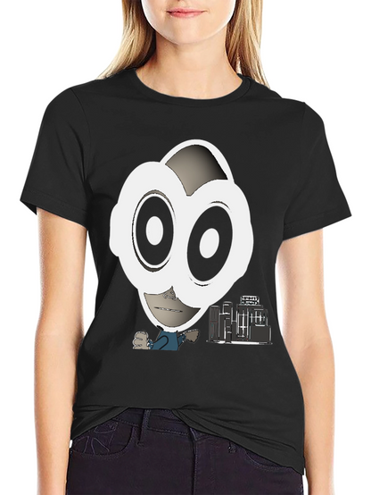 Abstract Character Graphic Tee - Black