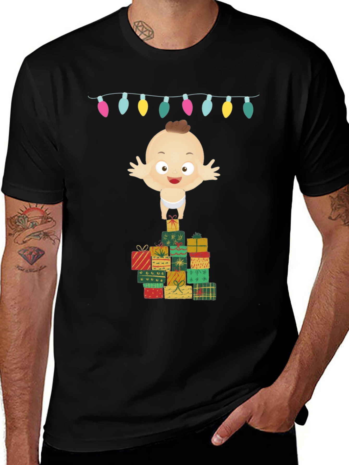 Christmas Baby on Gifts Tee - Holiday Cheer