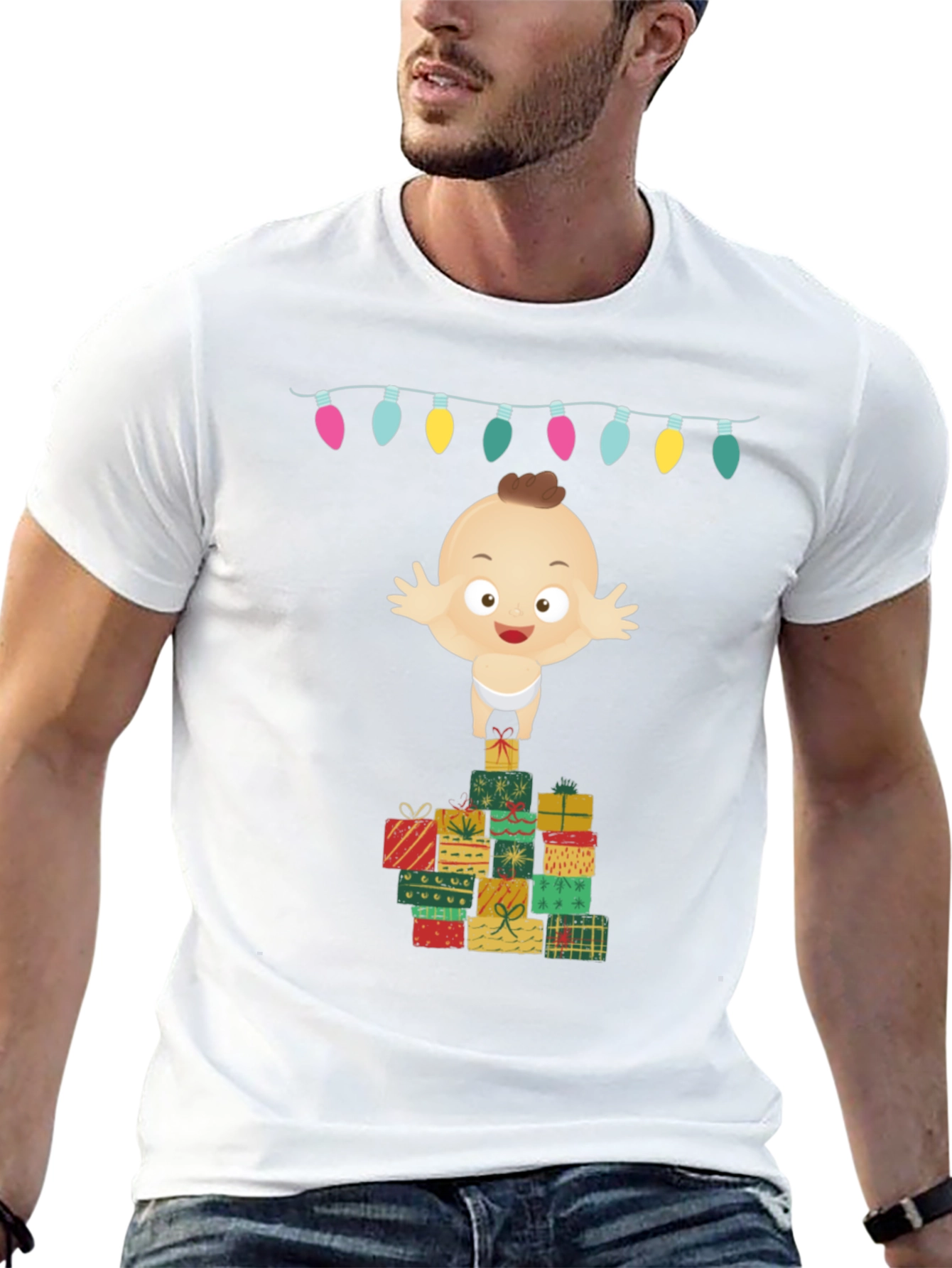 Christmas Baby on Gifts Tee - Holiday Cheer