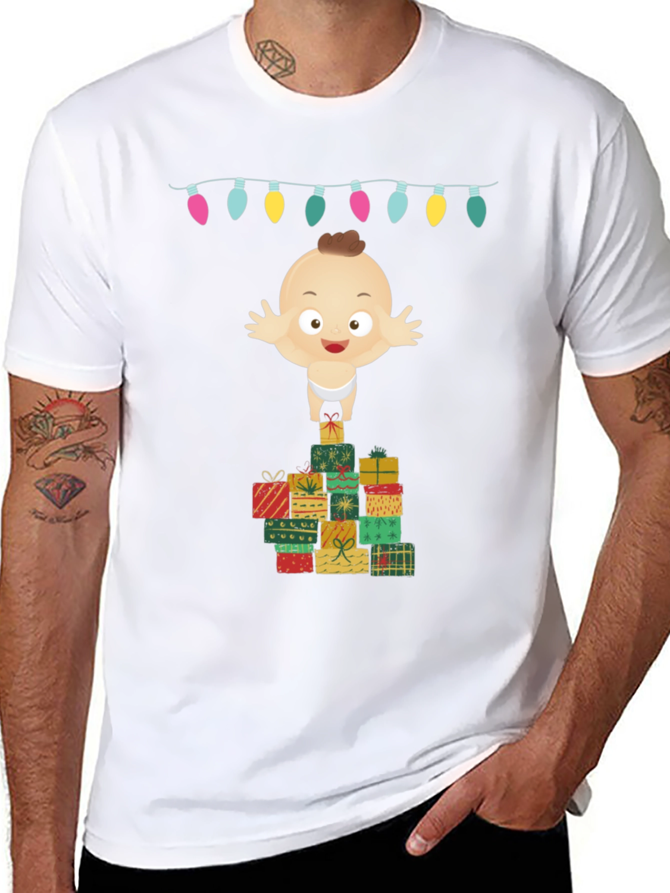 Christmas Baby on Gifts Tee - Holiday Cheer
