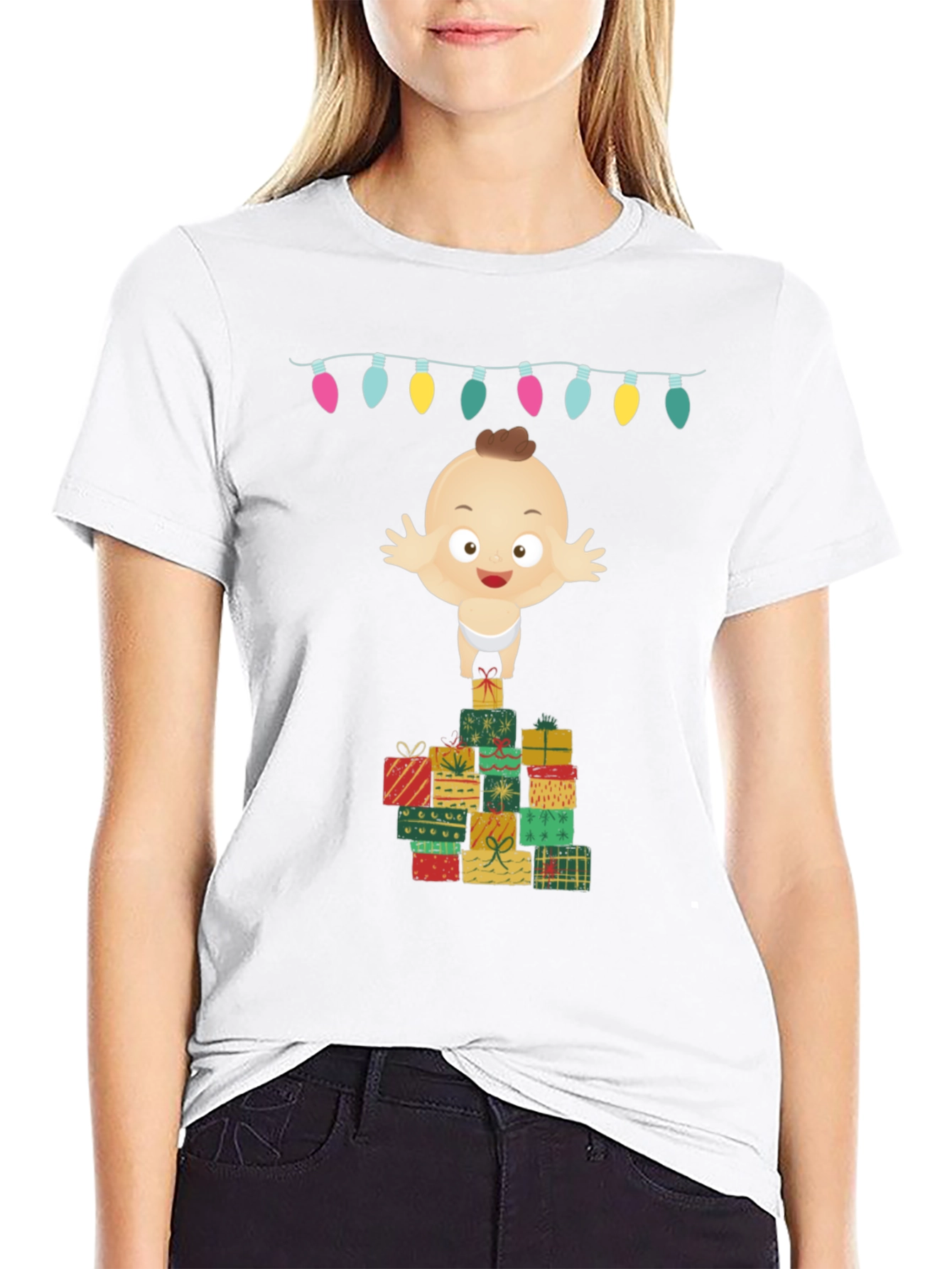 Christmas Baby on Gifts Tee - Holiday Cheer