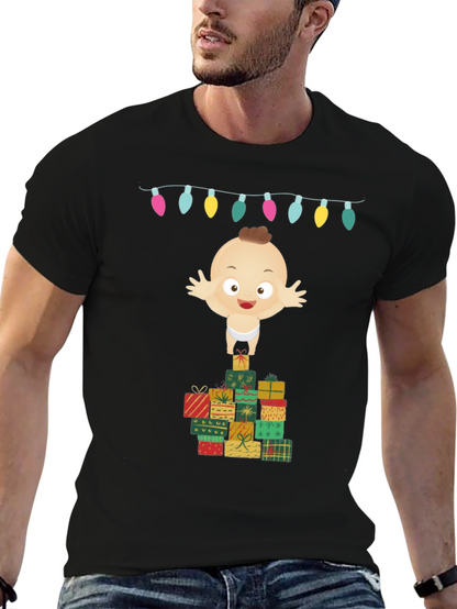 Christmas Baby on Gifts Tee - Holiday Cheer