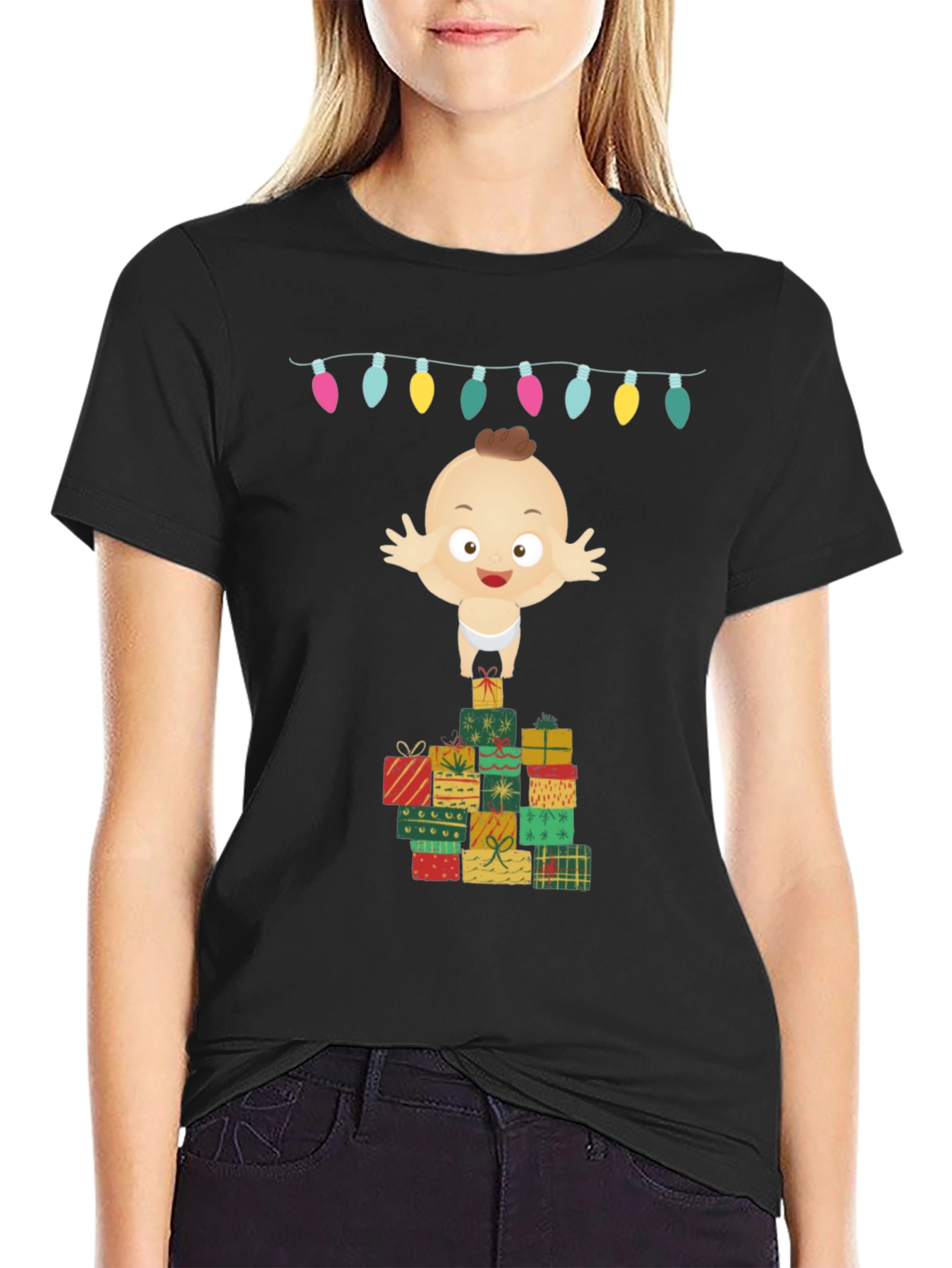 Christmas Baby on Gifts Tee - Holiday Cheer