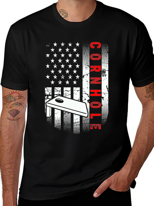 Cornhole American Flag Graphic Tee
