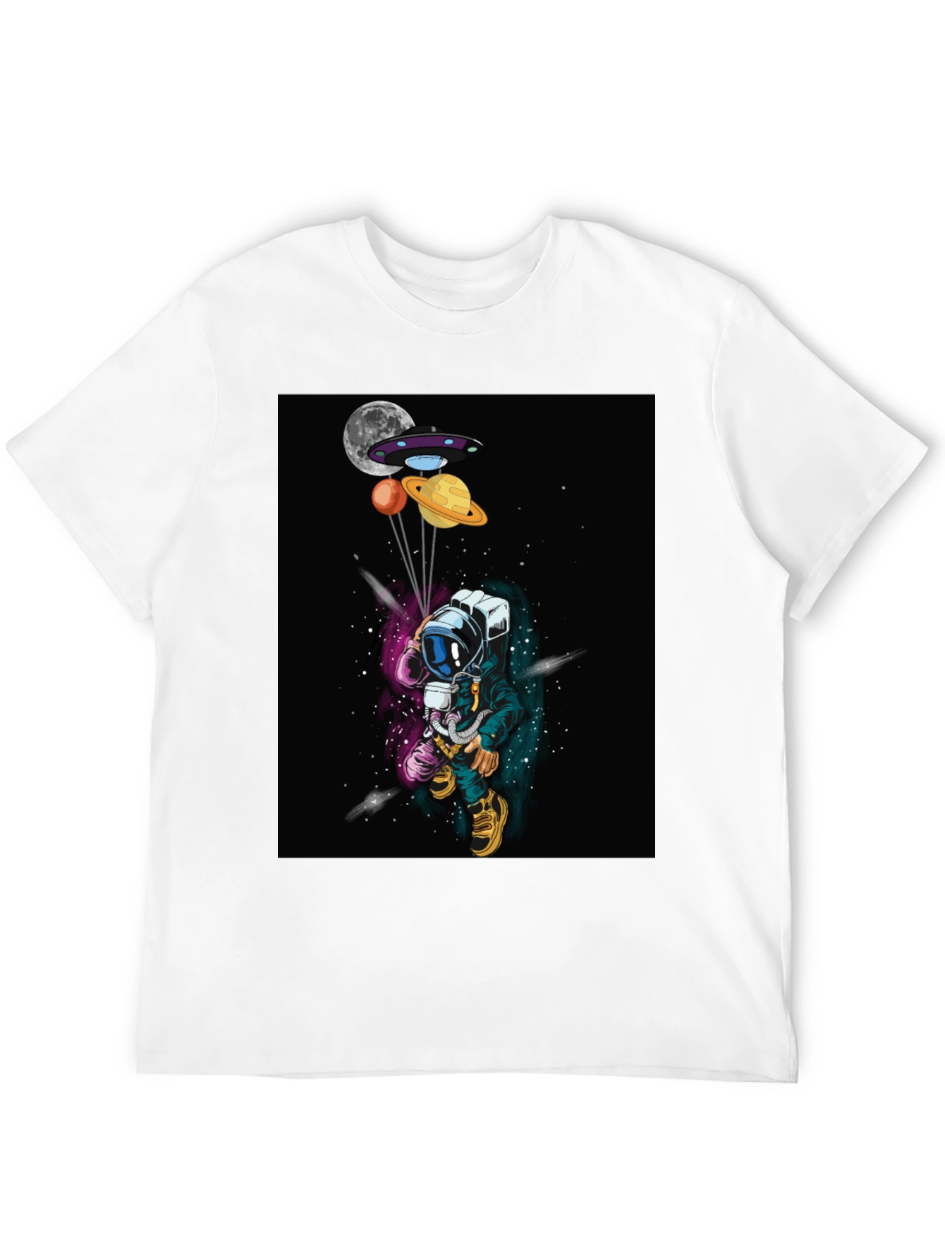 Astronaut T-Shirt - Space Planets UFO Design
