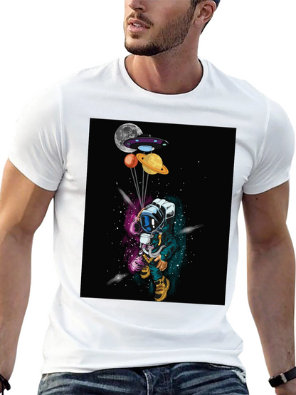 Astronaut T-Shirt - Space Planets UFO Design