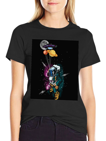 Astronaut T-Shirt - Space Planets UFO Design