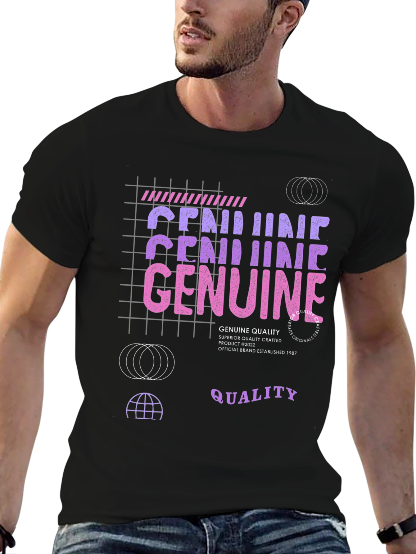 Genuine Quality Graphic Tee - Crafted Black T-Shirt