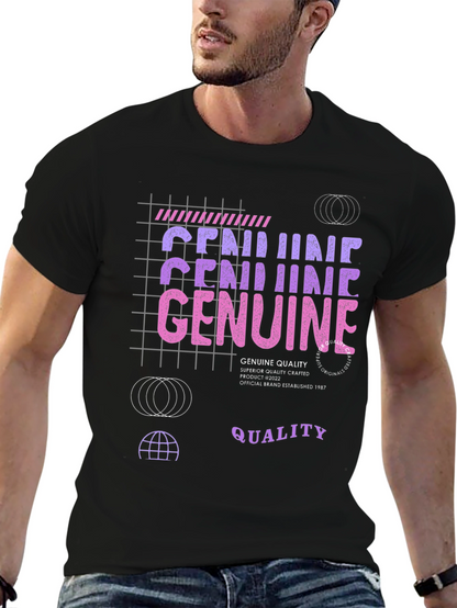 Genuine Quality Graphic Tee - Crafted Black T-Shirt
