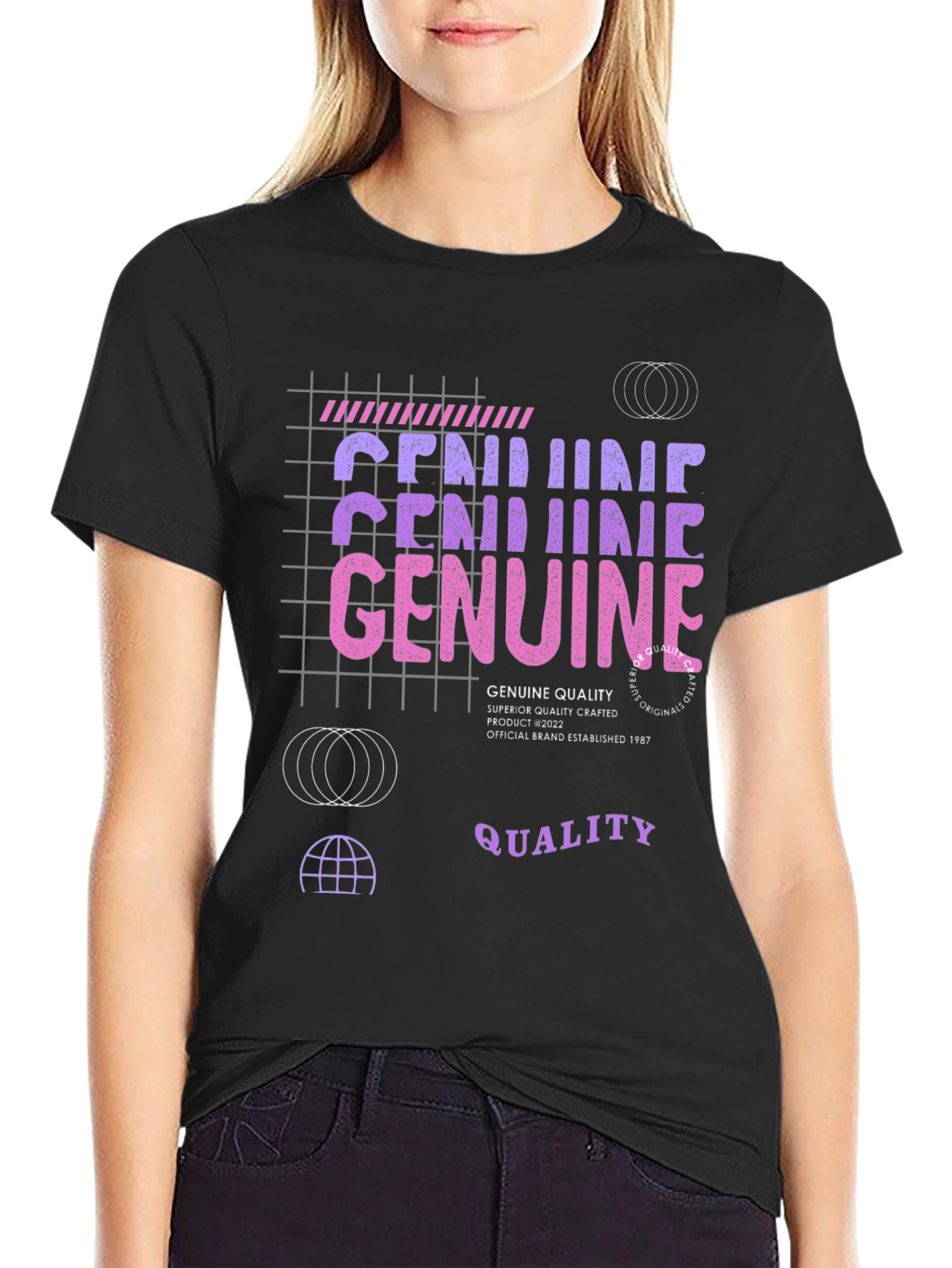 Genuine Quality Graphic Tee - Crafted Black T-Shirt
