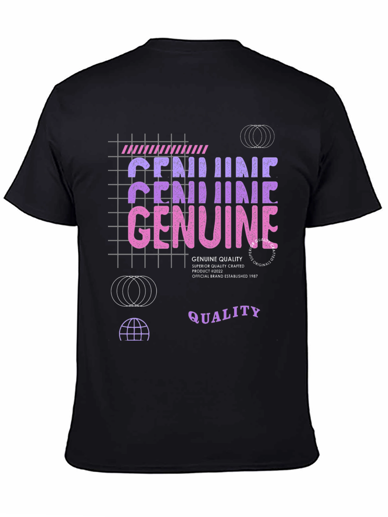 Genuine Quality Graphic Tee - Crafted Black T-Shirt