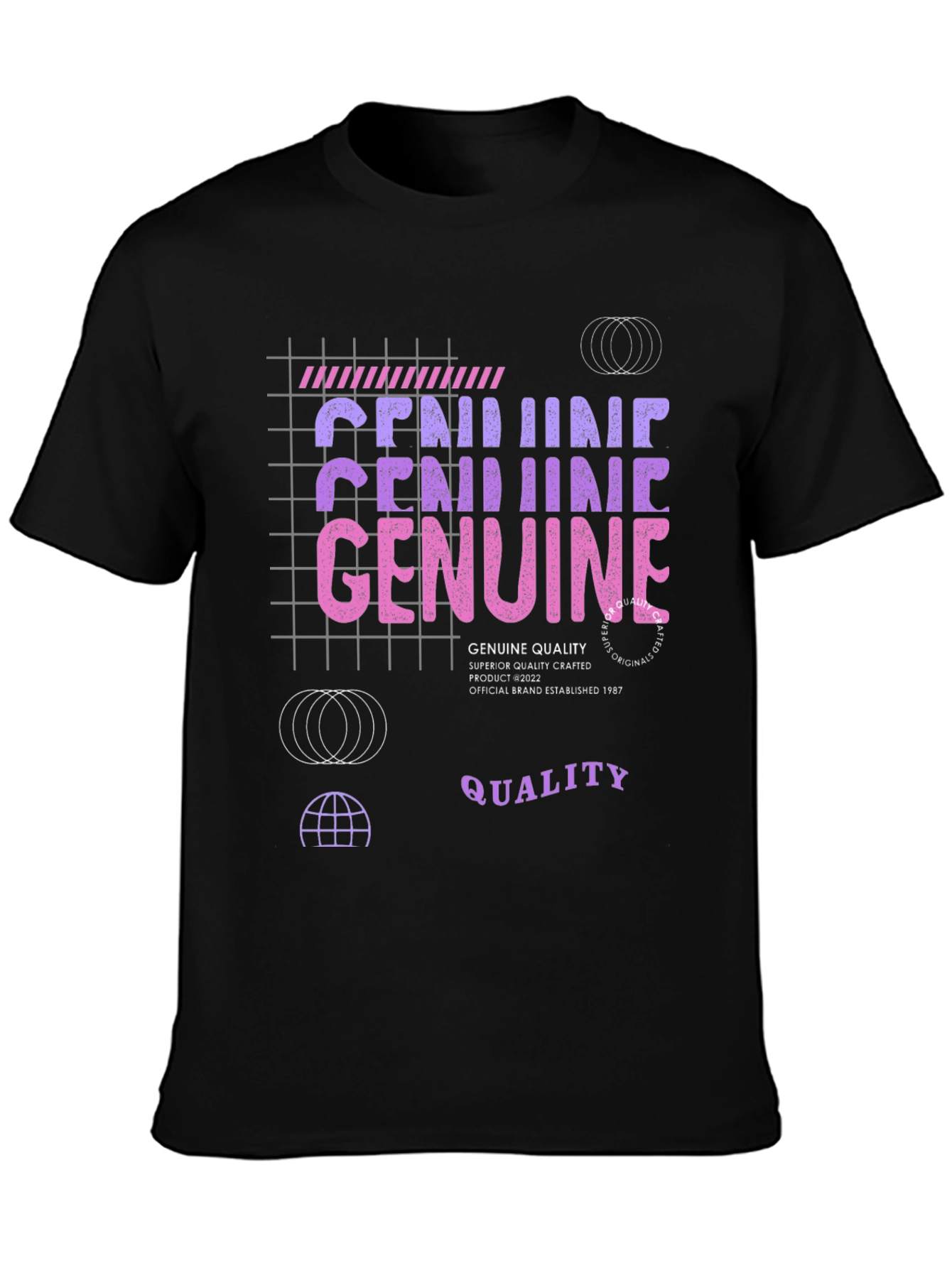 Genuine Quality Graphic Tee - Crafted Black T-Shirt