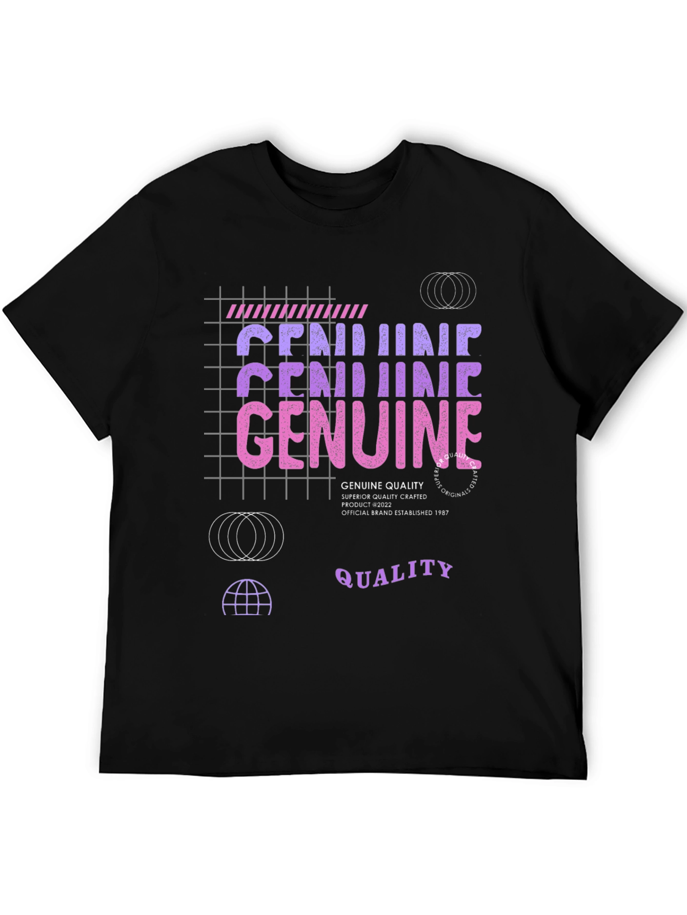 Genuine Quality Graphic Tee - Crafted Black T-Shirt