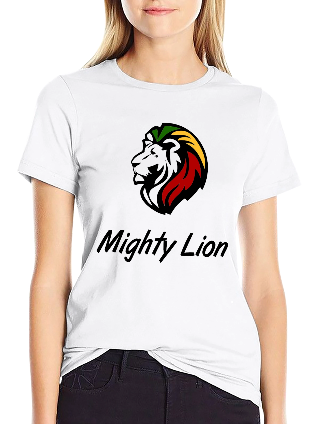Mighty Lion Reggae T-Shirt Black Cotton