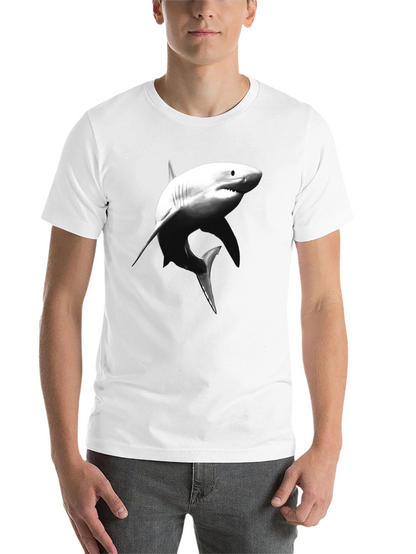 Shark Graphic Tee - Black Cotton T-Shirt