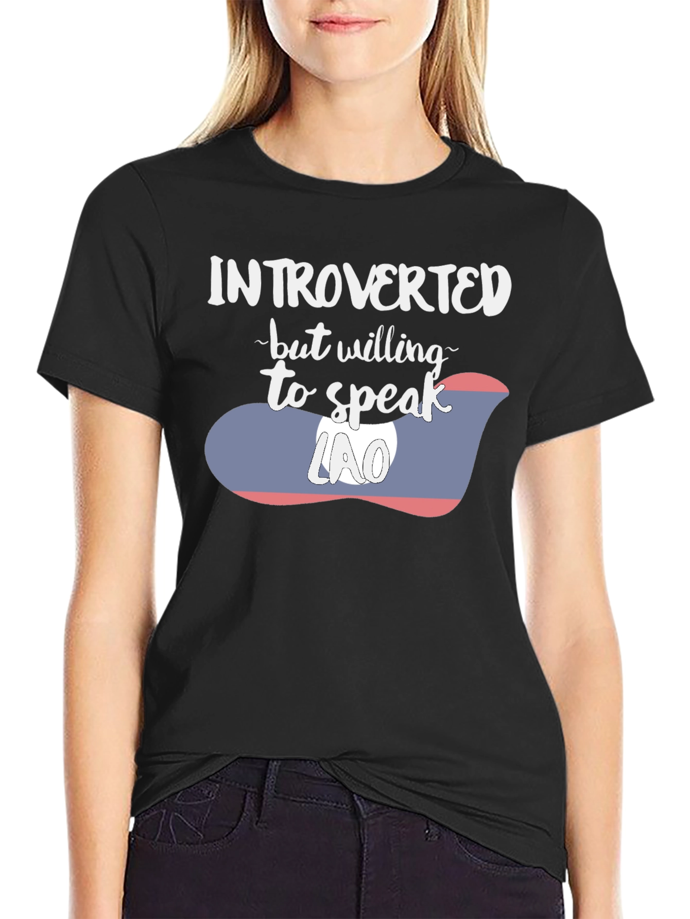Introverted Lao Flag Graphic Tee