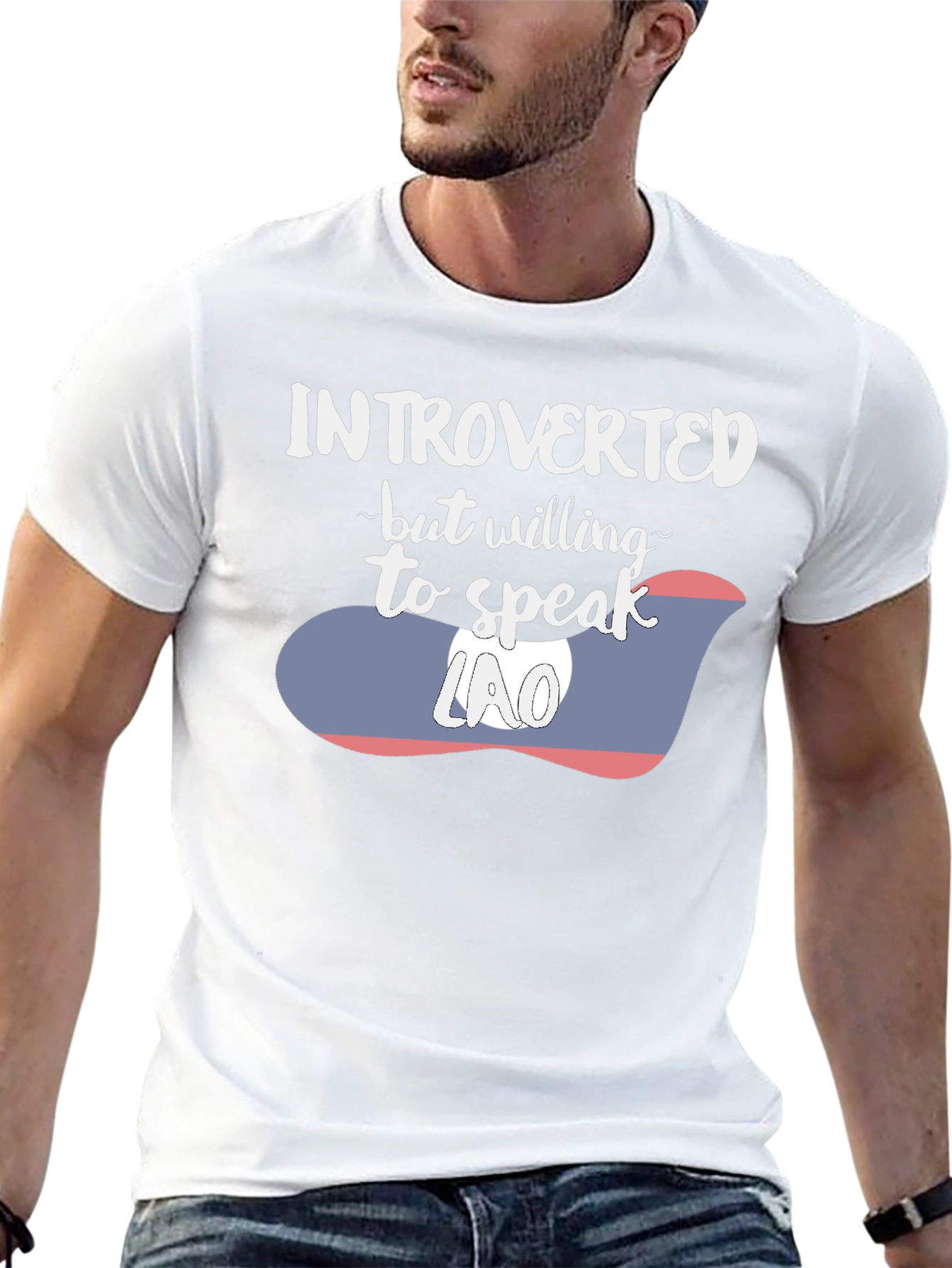 Introverted Lao Flag Graphic Tee