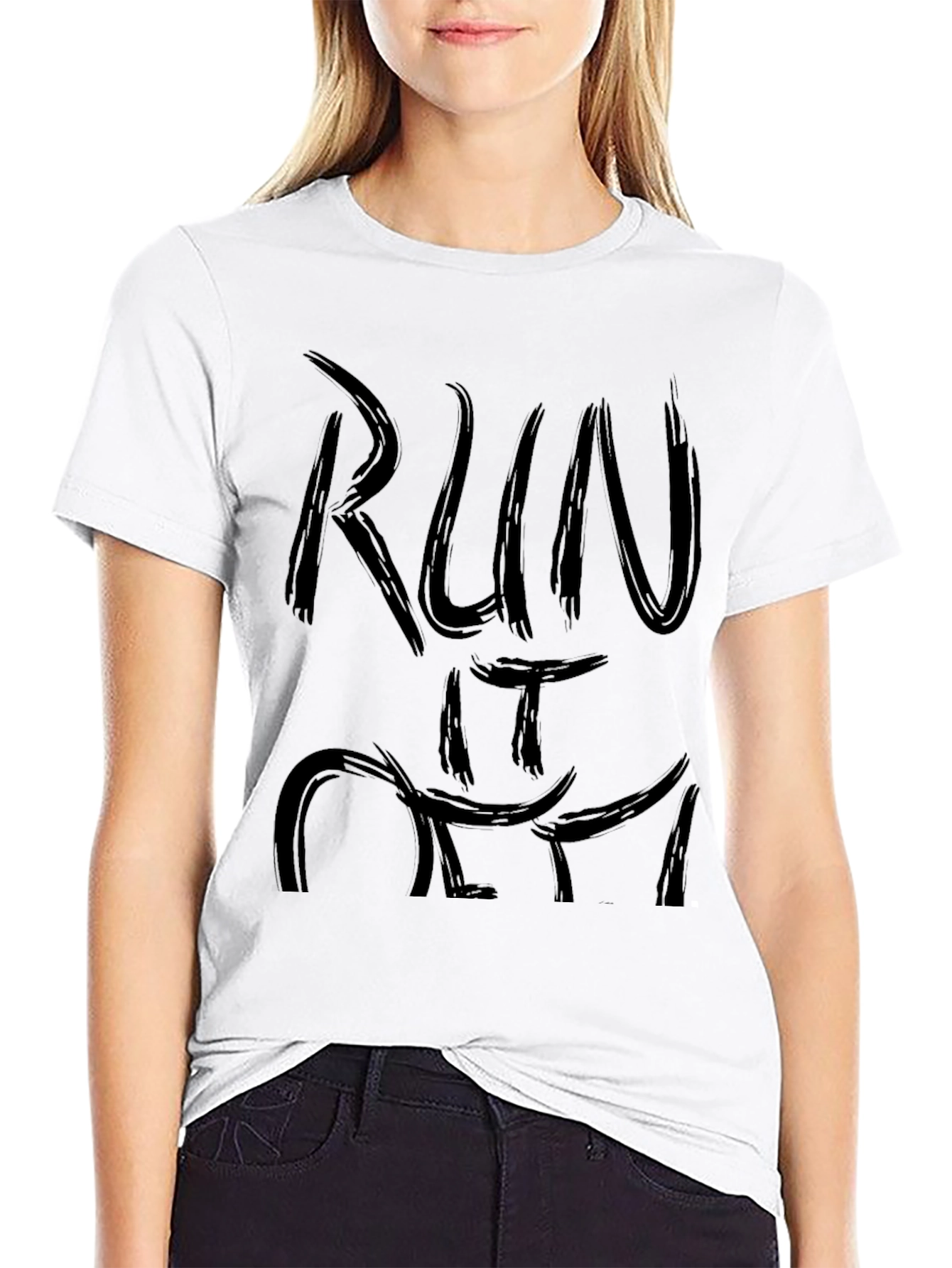 Run It Off Graphic Tee - Black Cotton T-Shirt