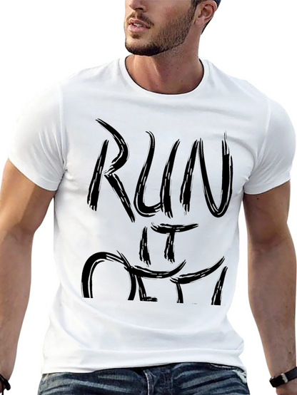 Run It Off Graphic Tee - Black Cotton T-Shirt