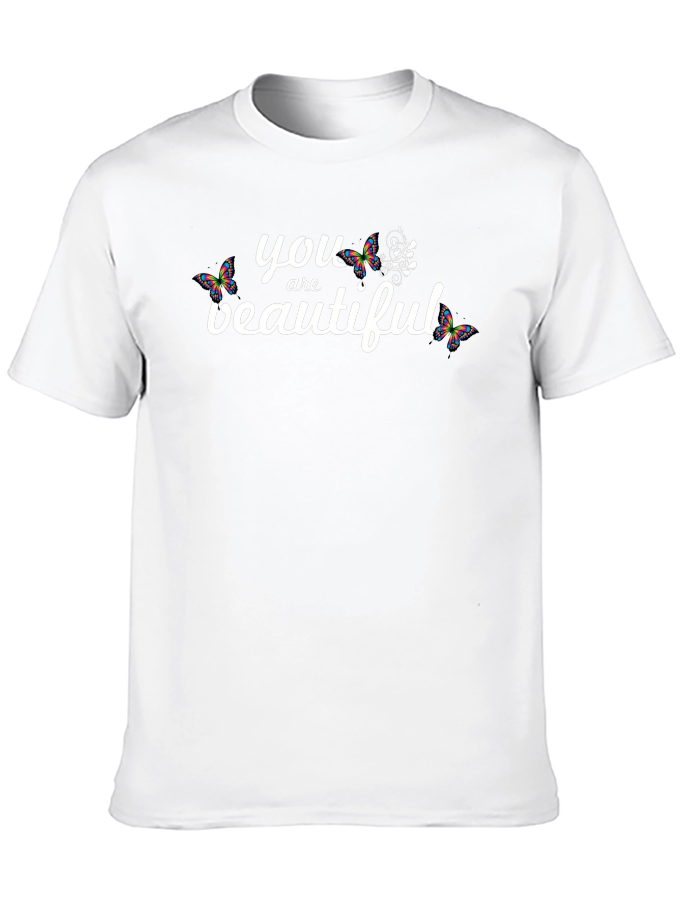 You Are Beautiful Butterfly Graphic Tee - Black