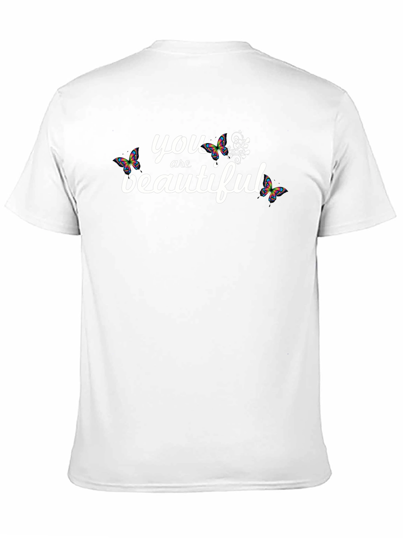 You Are Beautiful Butterfly Graphic Tee - Black