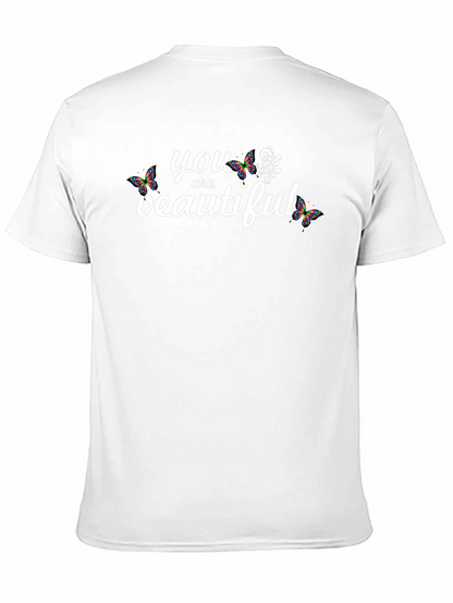 You Are Beautiful Butterfly Graphic Tee - Black