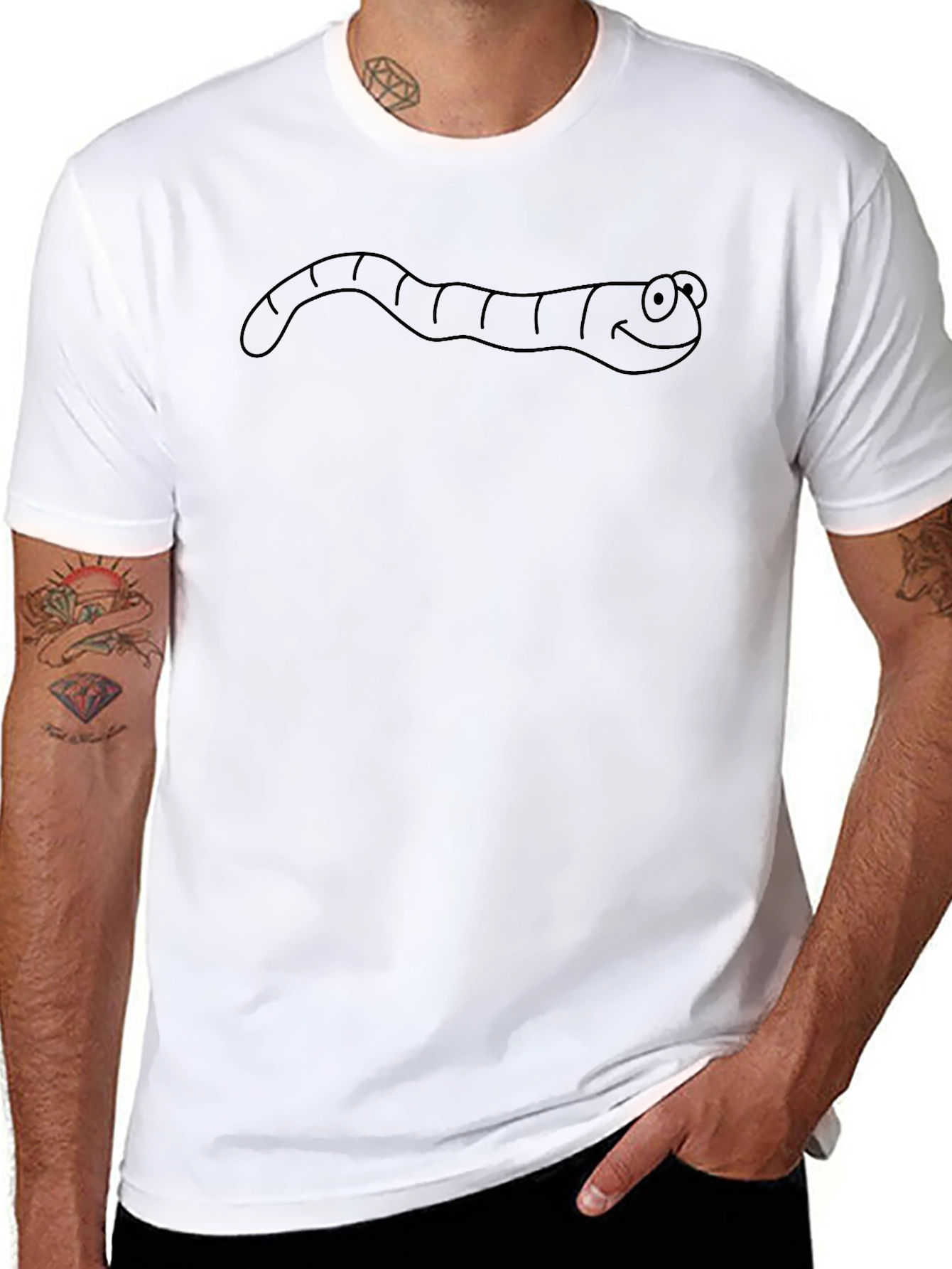 Mens Black Worm Graphic Tee
